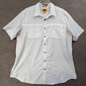 The‎ Foundry Supply Co. 2XLT White Short Sleeve Button Down Fishing Tech Shirt